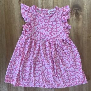 Magnetic Me Pink Leophearts Leopard Heart Pattern Dress, 6-9m